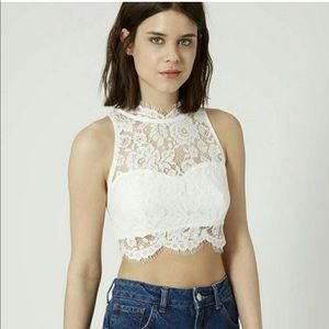 Topshop lace crop top